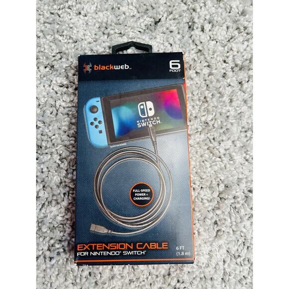 Nintendo Extension Charging Cables Switch 6' Switch Blackweb Electronics - Picture 3 of 8